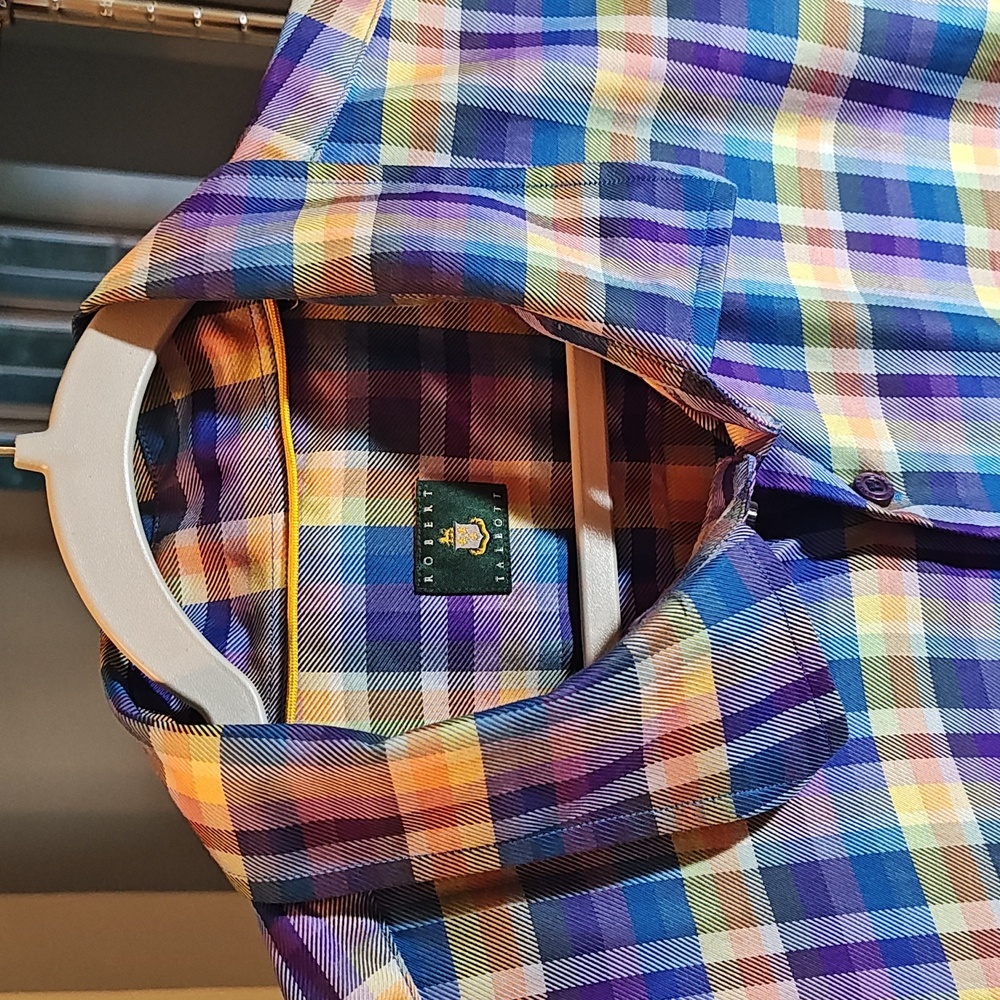 Robert Talbott Vibrant Plaid Button Down Shirt - image 3